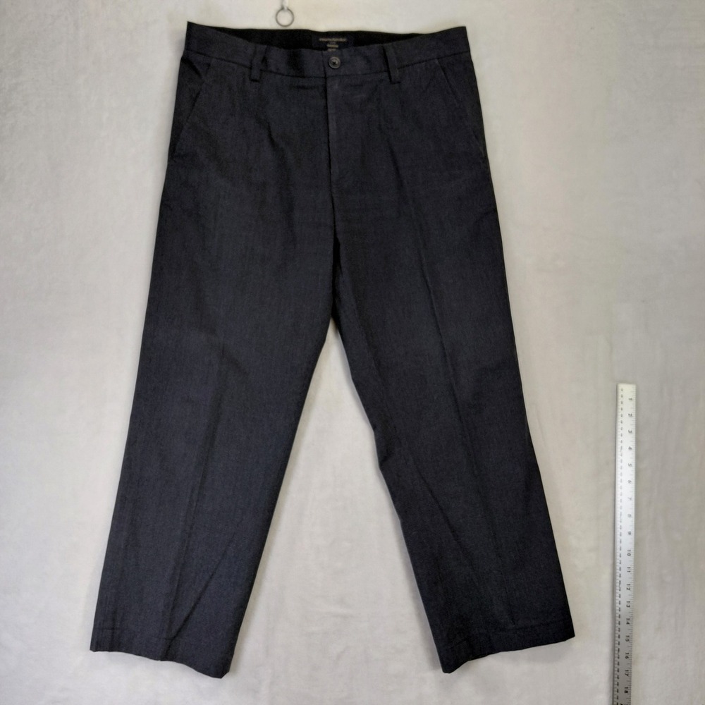 Banana Republic Dawson Relaxed Fit Dress Pants Mens 33x32 Charcoal Gray Check